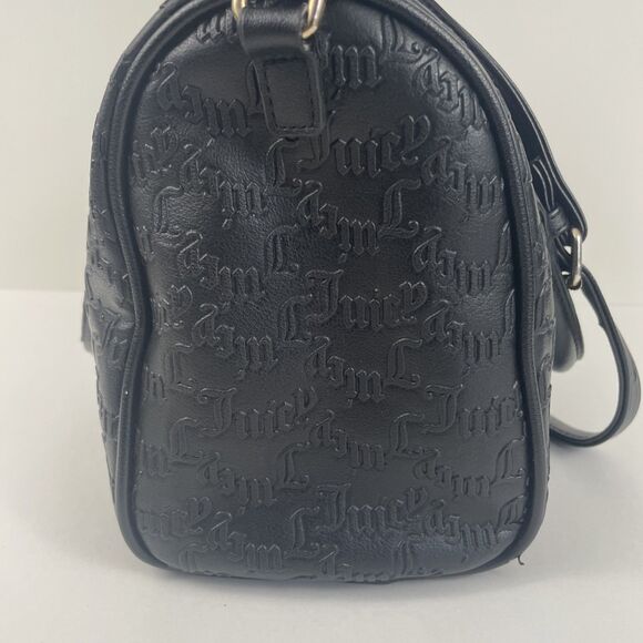 Black Y2K Juicy Couture Fame Satchel Bag / Purse 2000s All Over Pattern - Picture 6 of 9